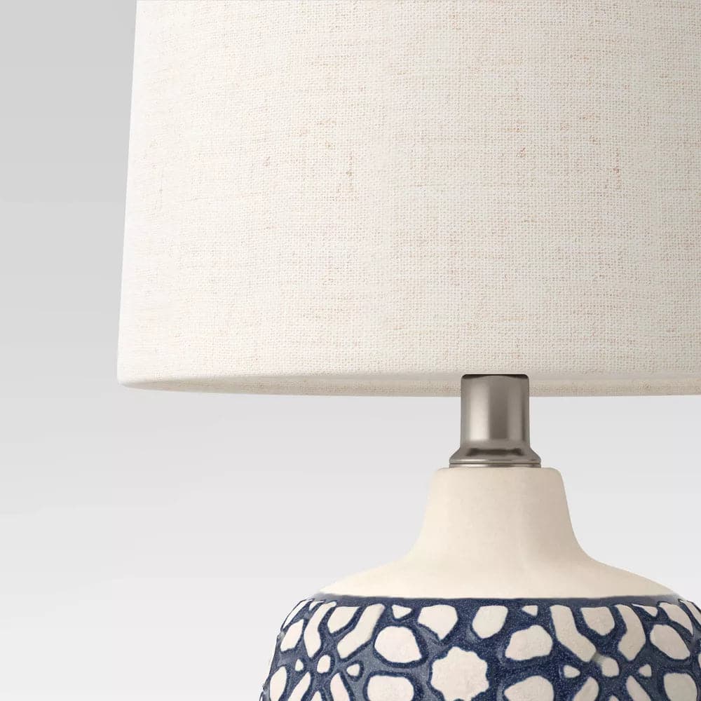 Mosaic Blue and store White Ceramic Decor Lamp