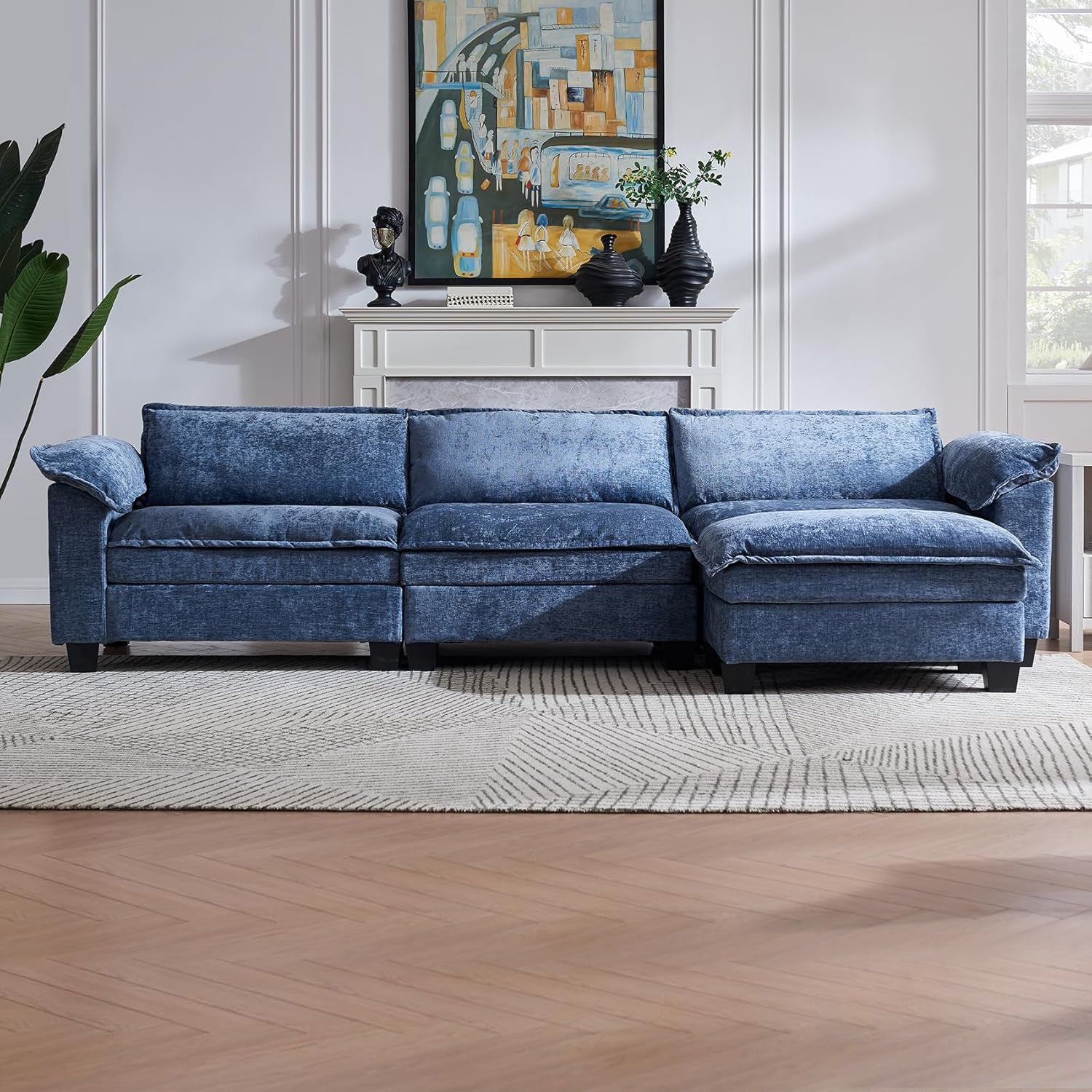 Oxford 118" Sectional Sofa with Ottoman