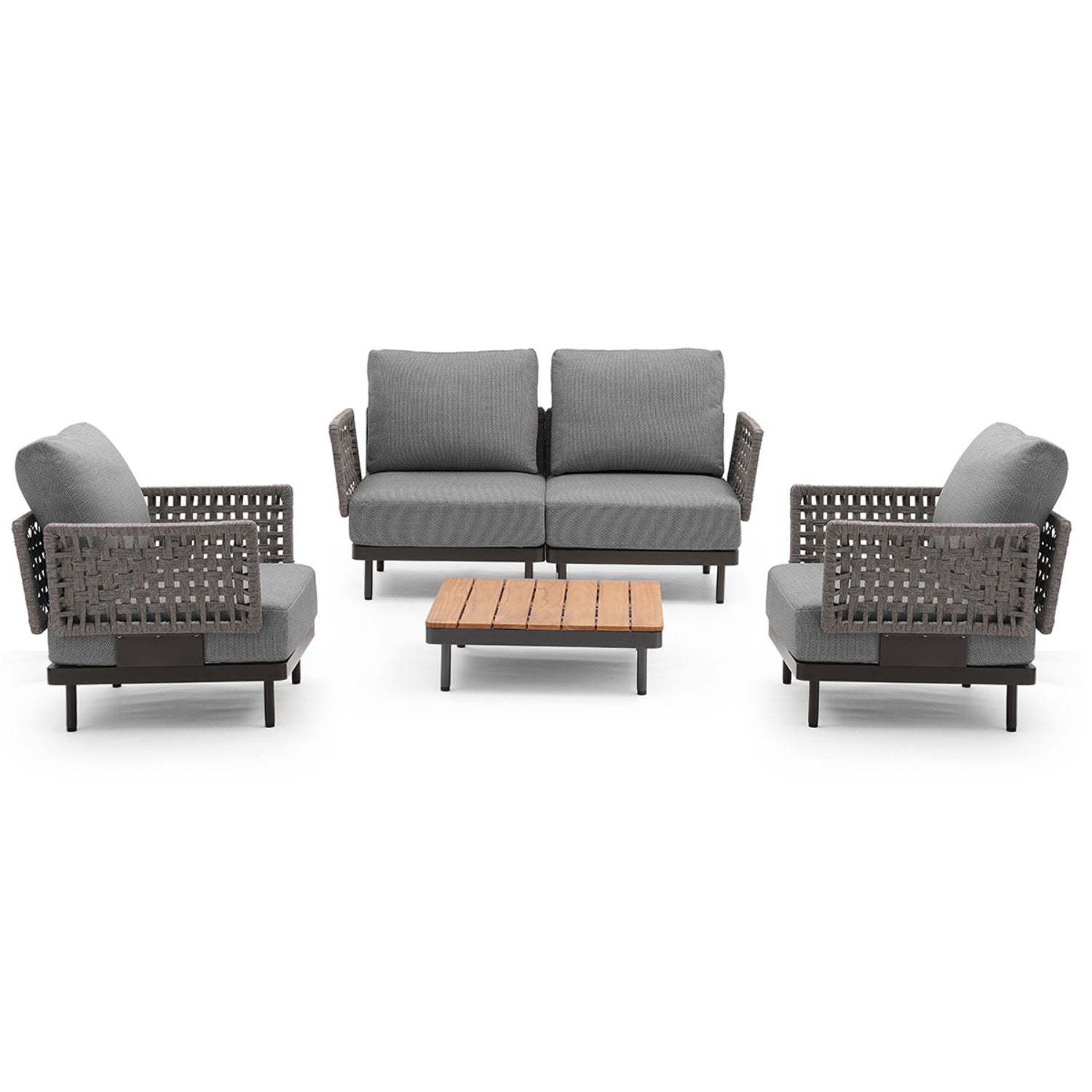 Patio Woven Rattan Sectional Couch Set